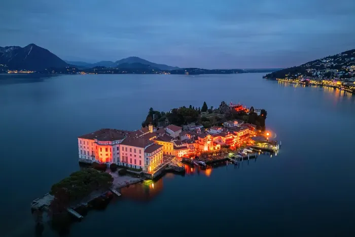 Framed Print : Borromean Islands illuminated for the Isole di luce - The circle of lights Christmas festivities. Stresa, Lago Maggiore, Piedmont, Italy Framed Print : Borromean Islands illuminated for the Isole di luce - The circle of lights Christmas festivities. Stresa, Lago Maggiore, Piedmont, Italy