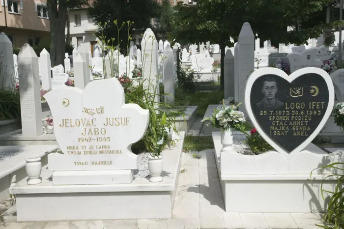 Framed Print : Bosnia and Herzegovina, Mostar, Cemetery of War Dead from the seige of Mostar Framed Print : Bosnia and Herzegovina, Mostar, Cemetery of War Dead from the seige of Mostar