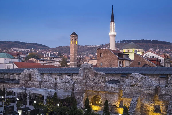 Bosnia and Herzegovina, Sarajevo, Bascarsija - The Old Quarter, Outdoor bar area next