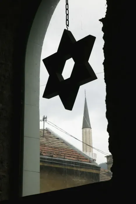 Framed Print : Bosnia and Herzegovina, Sarajevo, Jewish New Temple Synagogue, Star of David Framed Print : Bosnia and Herzegovina, Sarajevo, Jewish New Temple Synagogue, Star of David
