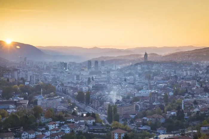Framed Print : Bosnia and Herzegovina, Sarajevo, View of Sarajevo City Framed Print : Bosnia and Herzegovina, Sarajevo, View of Sarajevo City