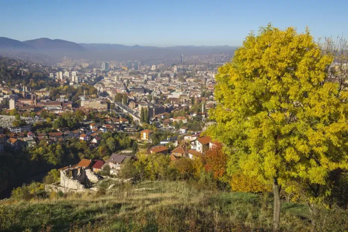 Framed Print : Bosnia and Herzegovina, Sarajevo, View of Sarajevo City Framed Print : Bosnia and Herzegovina, Sarajevo, View of Sarajevo City