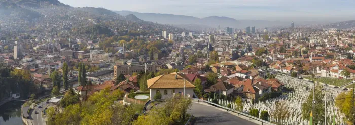 Framed Print : Bosnia and Herzegovina, Sarajevo, View of Sarajevo City Framed Print : Bosnia and Herzegovina, Sarajevo, View of Sarajevo City