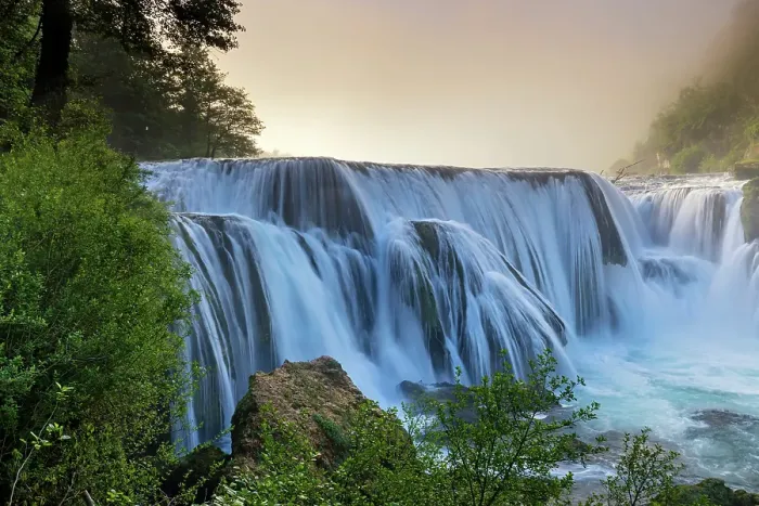 Framed Print : Bosnia Herzegovina, Una National Park, Una river, Strbacki Buk waterfall