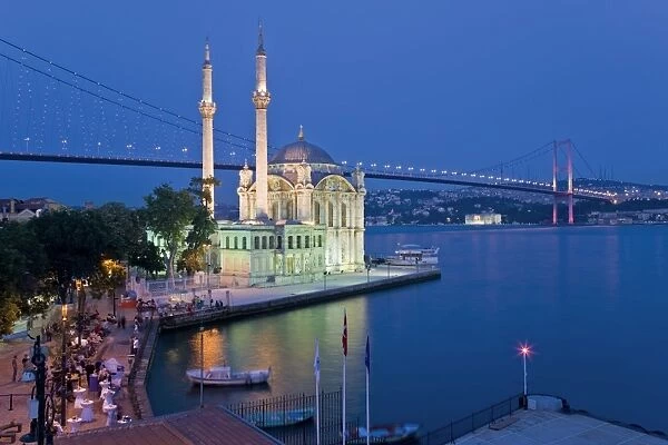 Bosphoros river Bridge and Ortakoy Camii Mosque