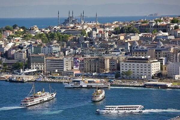 Bosphorus and Sultanahmet from the Galata Tower, Istanbul, Turkey