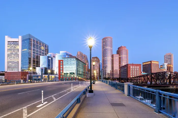 Framed Print : Boston skyline, Old Harbor, Boston, Massachusetts, USA