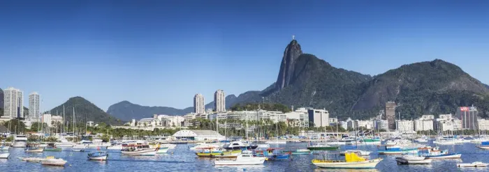 Framed Print : Botafogo Bay and Christ the Redeemer statue, Rio de Janeiro, Brazil Framed Print : Botafogo Bay and Christ the Redeemer statue, Rio de Janeiro, Brazil