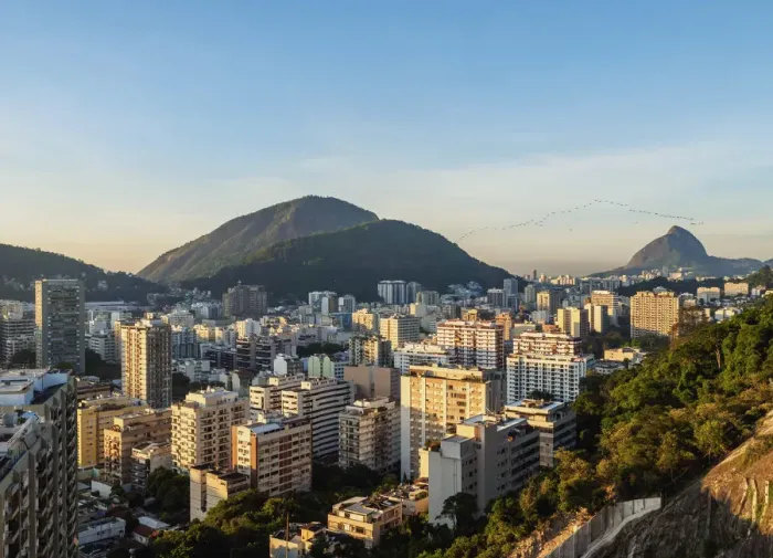Framed Print : Botafogo and Humaita Neighbourhoods, elevated view, Rio de Janeiro, Brazil