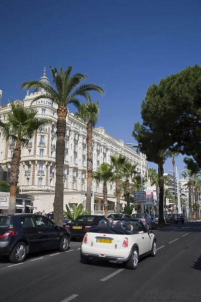 Boulevard de la Croisette and Carlton Hotel, Cannes, Cote D Azur, France
