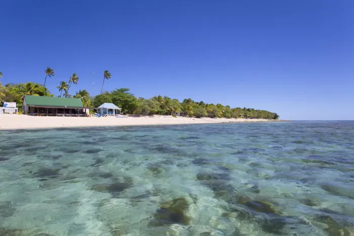 Framed Print : Bounty Island Resort on Bounty Island, Mamanuca Islands, Fiji (PR)