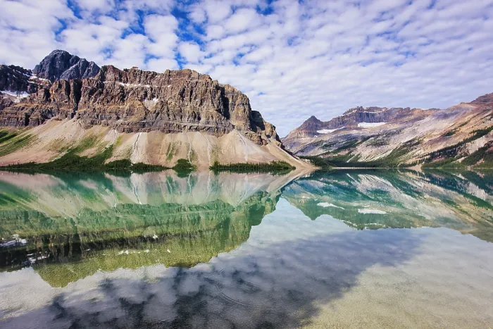 Framed Print : Bow Lake reflection with indian paintbrush, Canadian Rockies, Alberta, Canada Framed Print : Bow Lake reflection with indian paintbrush, Canadian Rockies, Alberta, Canada