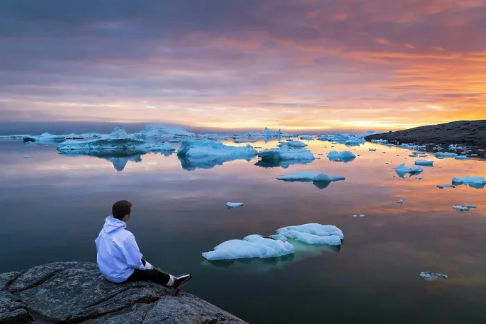 Framed Print : Boy in traditional Greenlandic costume at. sunset in Oqaatsut, Greenland Framed Print : Boy in traditional Greenlandic costume at. sunset in Oqaatsut, Greenland
