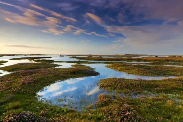 Framed Print : Brancaster Salt Marsh Reflections, Branscater, Norfolk, England Framed Print : Brancaster Salt Marsh Reflections, Branscater, Norfolk, England