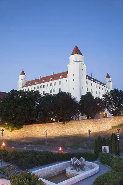 Bratislava Castle at dusk, Bratislava, Slovakia