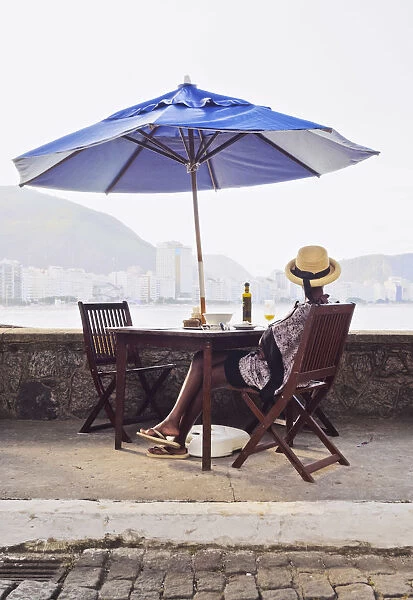 Brazil, City of Rio de Janeiro, Copacabana, Cafe in the Fort Copacabana