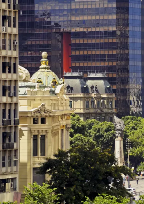 Framed Print : Brazil, City of Rio de Janeiro, Elevated view of the Theatro Municipal and the Museu Framed Print : Brazil, City of Rio de Janeiro, Elevated view of the Theatro Municipal and the Museu