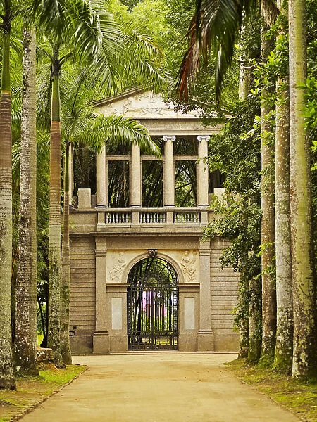 Brazil, City of Rio de Janeiro, Gateway of the Royal Academy of Fine Arts in the Botanical