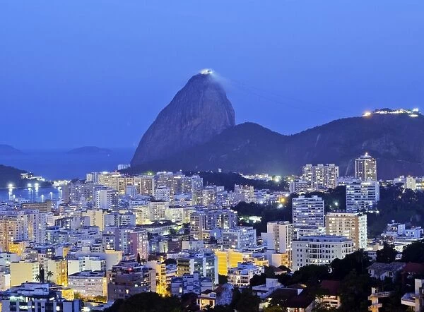 Brazil, City of Rio de Janeiro, Pereira da Silva, Twilight view over Laranjeiras