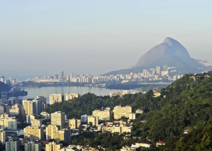 Framed Print : Brazil, City of Rio de Janeiro, Santa Marta, Elevated view over Humaita and Lagoa Framed Print : Brazil, City of Rio de Janeiro, Santa Marta, Elevated view over Humaita and Lagoa