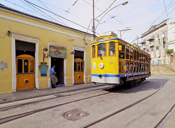 Brazil, City of Rio de Janeiro, The Santa Teresa Tram near Largo do Guimaraes