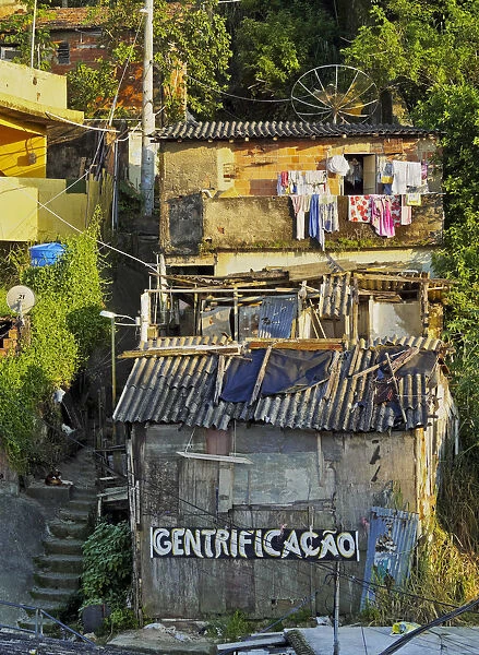 Brazil, City of Rio de Janeiro, View of the Favela Santa Marta