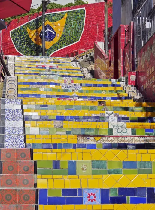 Framed Print : Brazil, City of Rio de Janeiro, View of the Selaron Steps connecting Lapa and Santa Framed Print : Brazil, City of Rio de Janeiro, View of the Selaron Steps connecting Lapa and Santa