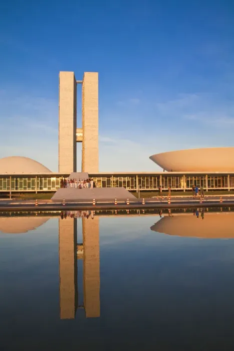 Framed Print : Brazil, Distrito Federal-Brasilia, Brasilia, National Congress of Brazil, designed