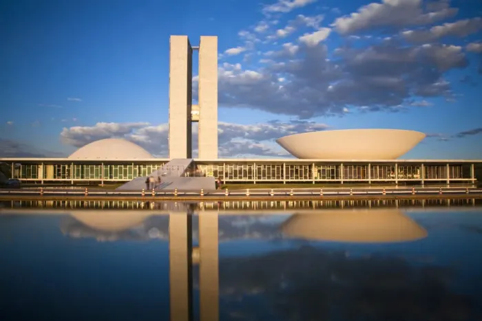 Framed Print : Brazil, Distrito Federal-Brasilia, Brasilia, National Congress of Brazil, designed Framed Print : Brazil, Distrito Federal-Brasilia, Brasilia, National Congress of Brazil, designed