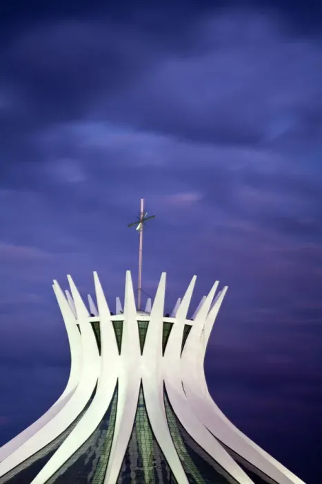 Framed Print : Brazil, Distrito Federal-Brasilia, Brasilia, Metropolitan Cathedral of Brasilia