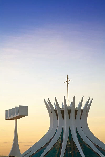 Brazil, Distrito Federal-Brasilia, Brasilia, Metropolitan Cathedral of Brasilia designed
