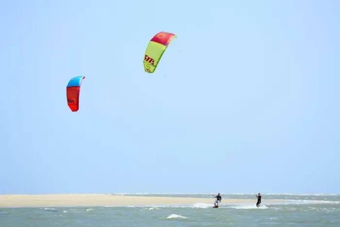 Framed Print : Brazil, Maranhao, Lencois Maranhenses national park, Atins, kitesurfers surfing next Framed Print : Brazil, Maranhao, Lencois Maranhenses national park, Atins, kitesurfers surfing next