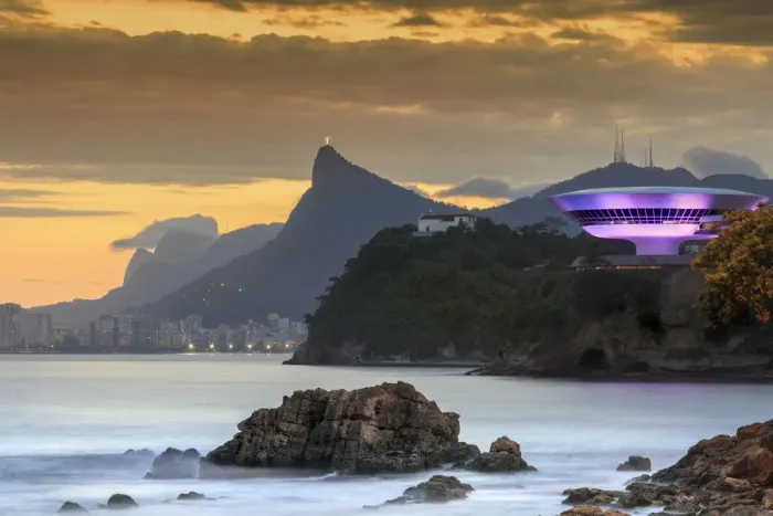 Framed Print : Brazil, Niteroi, view of the Rio de Janeiro landscape from Niteroi city with Oscar Framed Print : Brazil, Niteroi, view of the Rio de Janeiro landscape from Niteroi city with Oscar