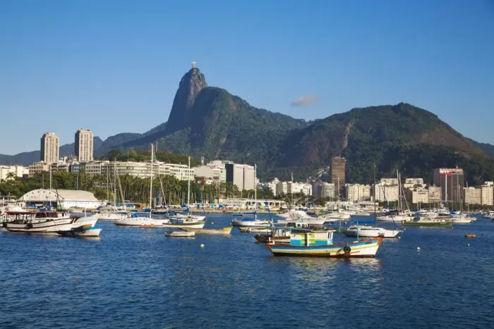 Framed Print : Brazil, Rio De Janeiro, Botafogo and Christ The Redeemer Statue atop Cocovado Framed Print : Brazil, Rio De Janeiro, Botafogo and Christ The Redeemer Statue atop Cocovado
