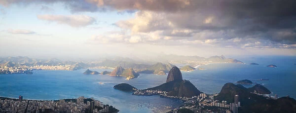 Brazil, Rio De Janeiro, Cosme Velho, View of Sugar Loaf from Cocovado