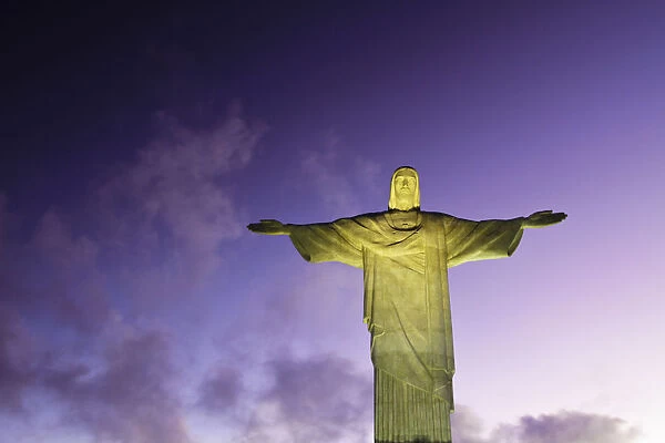Brazil, Rio De Janeiro, Cosme Velho, Christ The Redeemer Statue at atop Cocovado at night