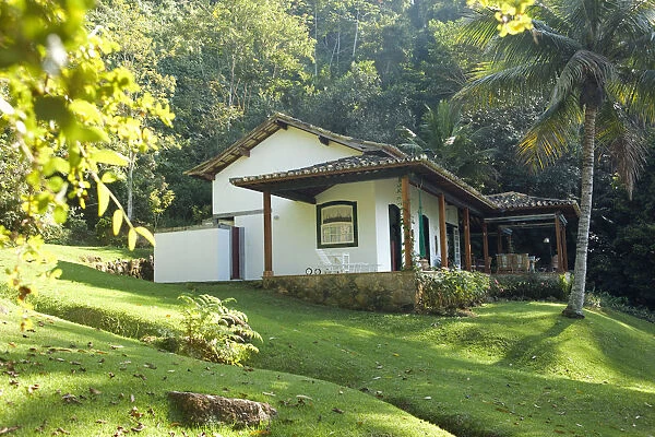 Brazil, Rio de Janeiro, Parati, a neo-colonial cottage an island in Parati Bay