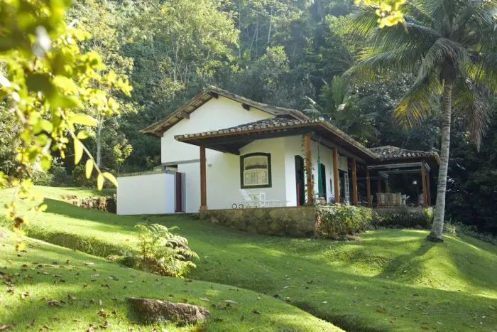 Framed Print : Brazil, Rio de Janeiro, Parati, a neo-colonial cottage an island in Parati Bay Framed Print : Brazil, Rio de Janeiro, Parati, a neo-colonial cottage an island in Parati Bay