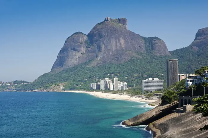 Framed Print : Brazil, Rio de Janeiro state, Rio de Janeiro city, the Pedra da Gavea with Sao Conrado Framed Print : Brazil, Rio de Janeiro state, Rio de Janeiro city, the Pedra da Gavea with Sao Conrado