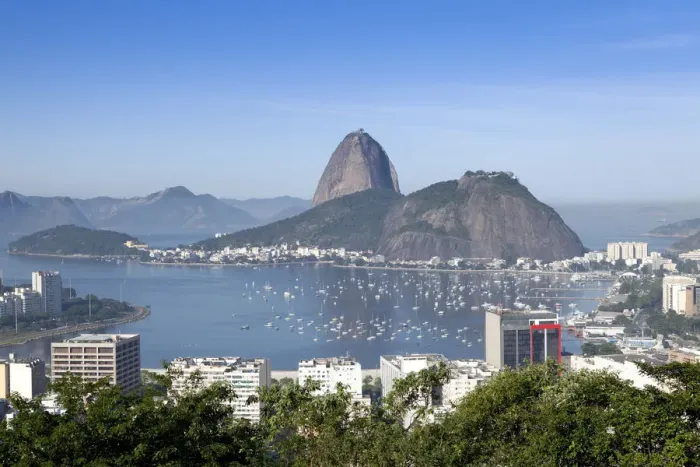 Framed Print : Brazil, Rio de Janeiro, Sugar Loaf and Morro de Urca in Botafogo Bay in Rio de Janeiro Framed Print : Brazil, Rio de Janeiro, Sugar Loaf and Morro de Urca in Botafogo Bay in Rio de Janeiro