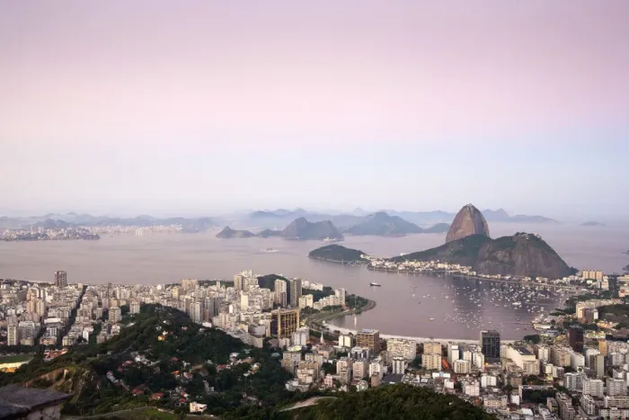 Framed Print : Brazil, Rio de Janeiro, Sugar Loaf (Pao de Acucar) and Morro de Urca in Botafogo Bay Framed Print : Brazil, Rio de Janeiro, Sugar Loaf (Pao de Acucar) and Morro de Urca in Botafogo Bay