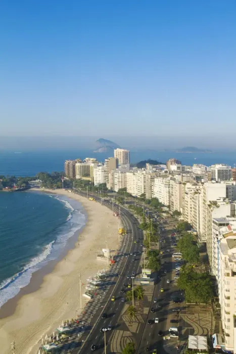 Framed Print : Brazil, Rio De Janeiro, View of Copacabana beach