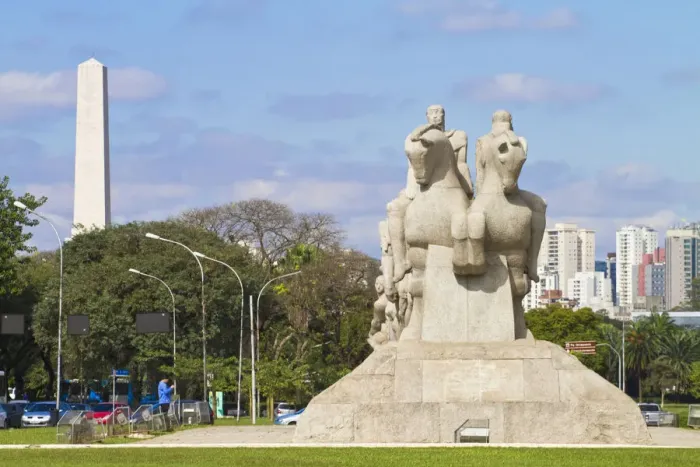 Framed Print : Brazil, Sao Paulo, Sao Paulo, Ibirapuera Park, Bandeiras Monument