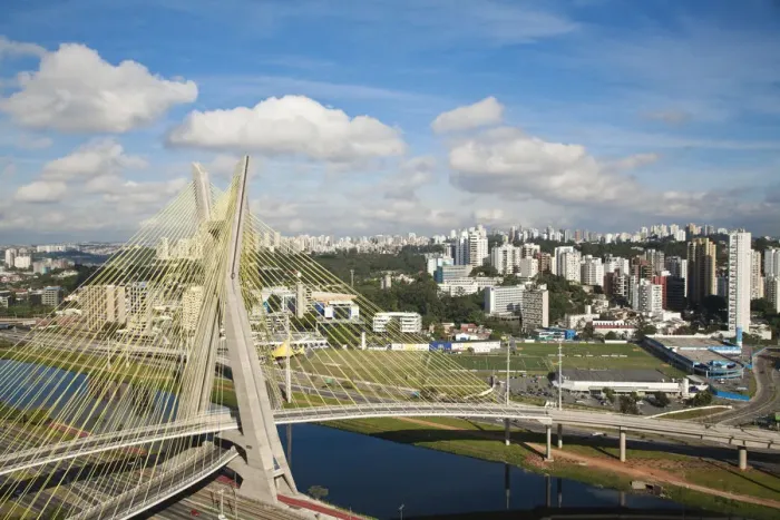 Framed Print : Brazil, Sao Paulo, Sao Paulo, Octavio Frias de Oliveira bridge - Estaiada Bridge or Framed Print : Brazil, Sao Paulo, Sao Paulo, Octavio Frias de Oliveira bridge - Estaiada Bridge or