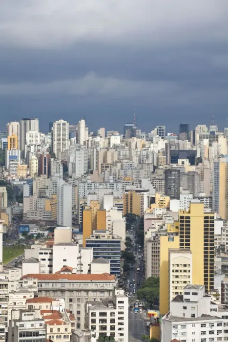 Framed Print : Brazil, Sao Paulo, Sao Paulo, View of city center from the Banespa skyscraper Framed Print : Brazil, Sao Paulo, Sao Paulo, View of city center from the Banespa skyscraper
