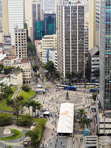 Brazil, State of Rio de Janeiro, City of Rio de Janeiro, Center, Elevated view of