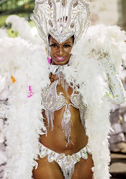 Brazil, State of Rio de Janeiro, City of Rio de Janeiro, Samba Dancer in the Carnival