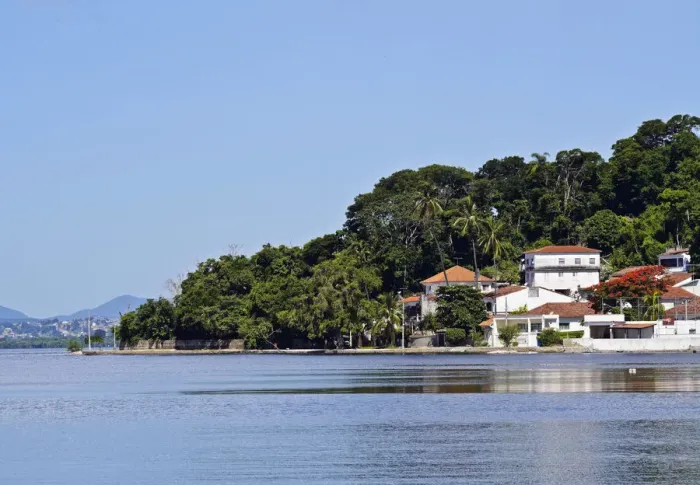 Framed Print : Brazil, State of Rio de Janeiro, Guanabara Bay, Paqueta Island, View of the coast Framed Print : Brazil, State of Rio de Janeiro, Guanabara Bay, Paqueta Island, View of the coast