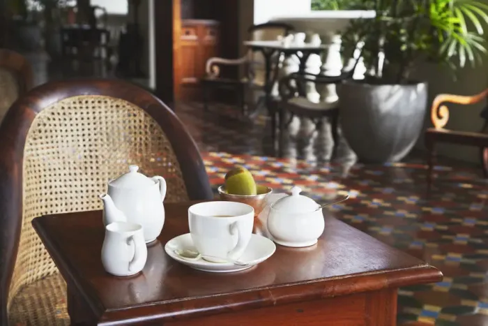 Framed Print : Breakfast tea at New Oriental Hotel in Galle Fort, Galle, Sri Lanka Framed Print : Breakfast tea at New Oriental Hotel in Galle Fort, Galle, Sri Lanka