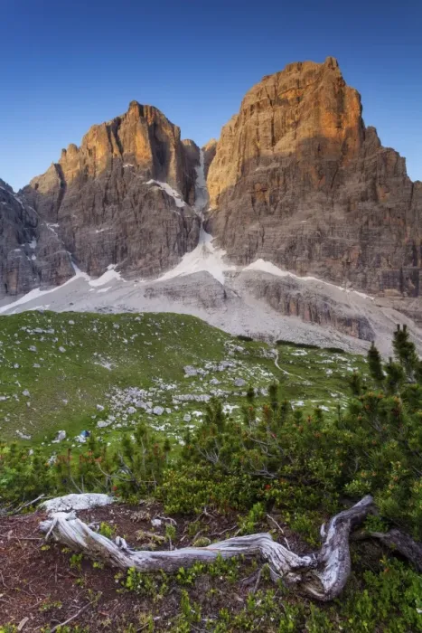 Framed Print : The Brenta Crozzon and the Tosa peak at sunrise, Adamello Brenta natural park, Trentino Alto Adige Framed Print : The Brenta Crozzon and the Tosa peak at sunrise, Adamello Brenta natural park, Trentino Alto Adige